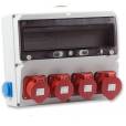 Tp Electric ipari szerelt doboz  360×300mm 18modul (5×16A-IP44)×3+(5×32A-IP44)×1+(1×16A)×2
